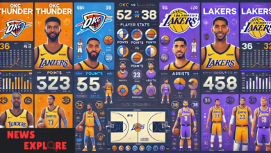 okc thunder vs lakers match player stats