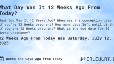 12 Weeks From Today