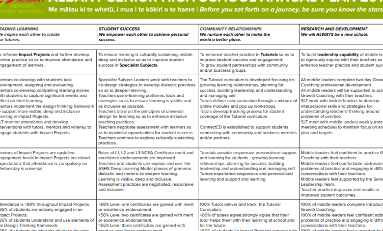 Annual Learning Plan